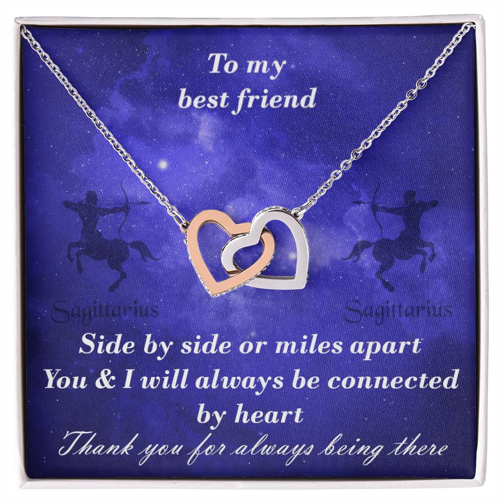 Sagittarius To Sagittarius Best Friend Interlocked Hearts Necklace Interlocking Hearts Necklace
