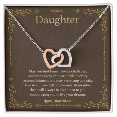 Graduation Gift For Your Daughter Gorgeous Love Knot Necklace. Interlocking Hearts Necklace