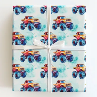 Tough Trucks - Gift Wrap for Christmas, Holidays Wrapping Paper, Christmas Wrapping Paper