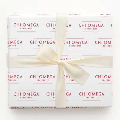 Chi O in White - Gift Wrap for Christmas, Holidays Wrapping Paper, Christmas Wrapping Paper