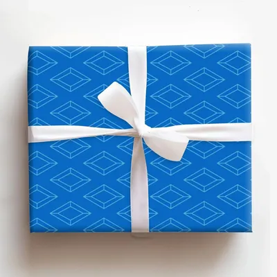 Blue Diamond Crest - Gift Wrap for Christmas, Holidays Wrapping Paper, Christmas Wrapping Paper