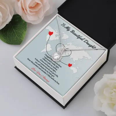 To My Beautiful Daughter - To My Beautiful Daughter Necklace, Gift For Daughter From Dad, Father Daughter Necklace, Daughter Birthday - Daughter Father Present, Meaningful Necklace For Daughter From Dad