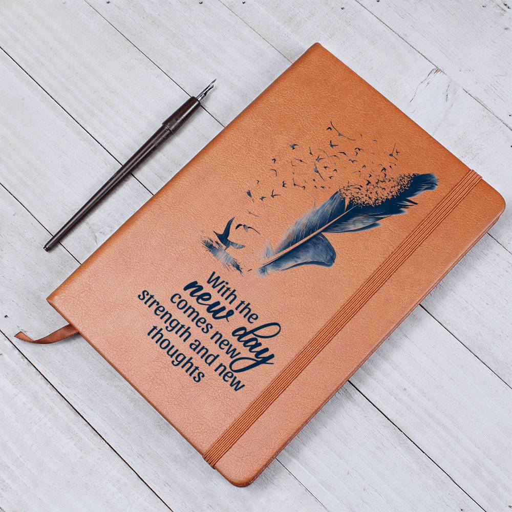 Leather Journal With The New Day - Graphic Journal