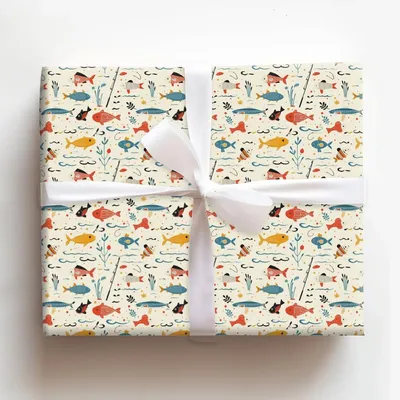 Casting Lines - Gift Wrap for Christmas, Holidays Wrapping Paper, Christmas Wrapping Paper