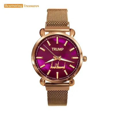 TRUMP Watch 2025 Luxury Gold – Galaxy Purple Dial – Gold Watch for Women