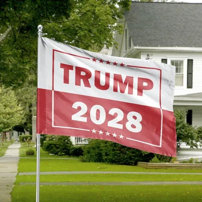 Trump 2028 Republican Gift Maga Trump Make America Great Again Flag Horizontal House Flag