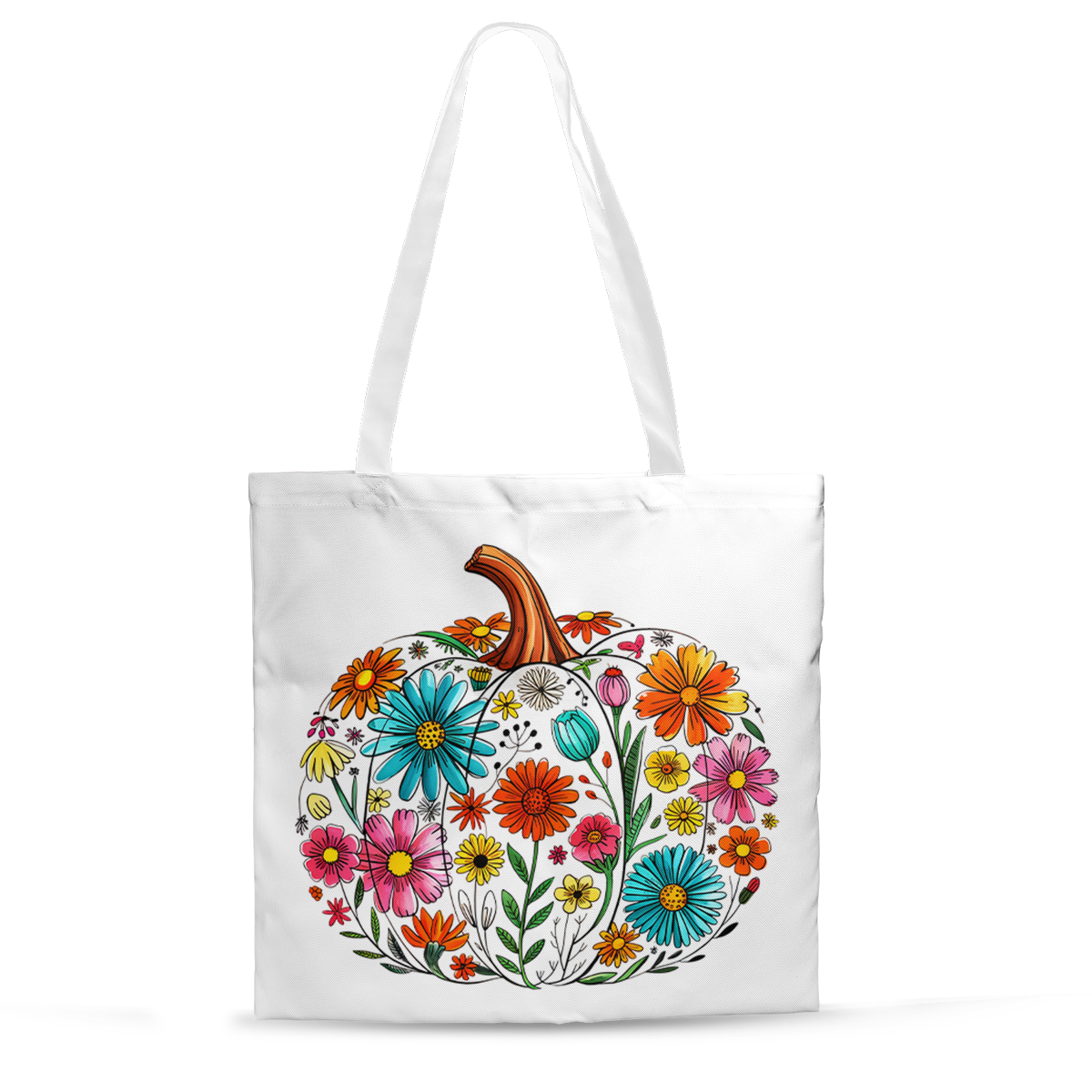 loral Pumpkin Tote Bag – Boho Fall Canvas Reusable Bag