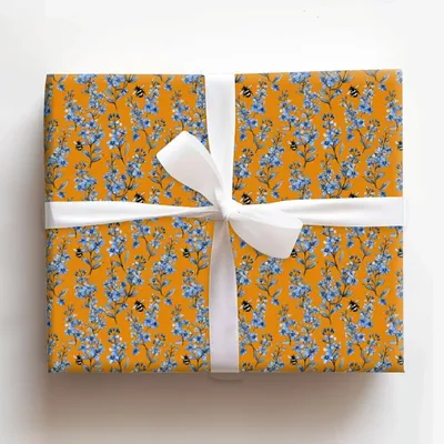 Buzzed on Blue - Gift Wrap for Christmas, Holidays Wrapping Paper, Christmas Wrapping Paper
