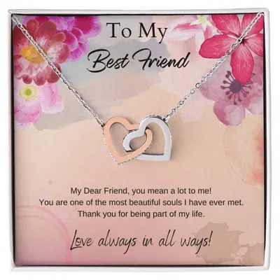 To My Best Friend Interlocking Hearts Necklace