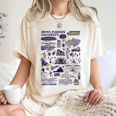 James Madison University T-Shirt Jmu Campus Landmarks T-Shirt College Spirit Graphic T-Shirt Game Day Outfit Unisex School