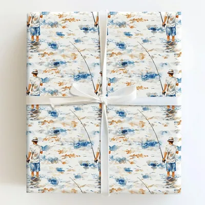 Hooked on You Dad - Gift Wrap for Christmas, Holidays Wrapping Paper, Christmas Wrapping Paper