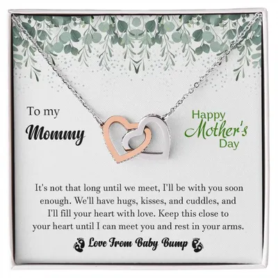 To My Mommy - From Baby Bump - Pregnancy Gift - Mother'S Day Gift - Luxury Necklace Interlocking Hearts Necklace