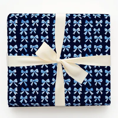 Lagoon Bow - Gift Wrap for Christmas, Holidays Wrapping Paper, Christmas Wrapping Paper