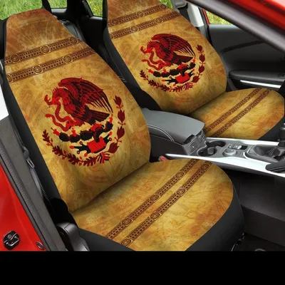 Mexico Car Seat Cover, Mexican Eagle Snake Front Car Seat Covers