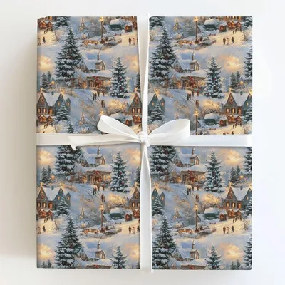 Hills of Home Glow - Gift Wrap for Christmas, Holidays Wrapping Paper, Christmas Wrapping Paper