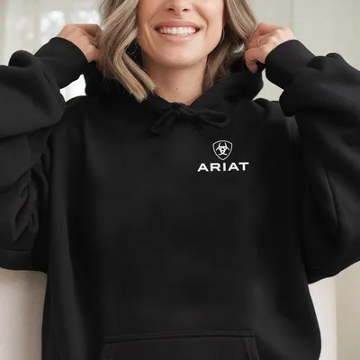 Ariat Hoodie Black Western Tribal Inspired Graphic With Bold Geometric Design Unisex,Relaxed Fit,