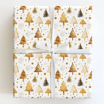 Jolly Gold - Gift Wrap for Christmas, Holidays Wrapping Paper, Christmas Wrapping Paper