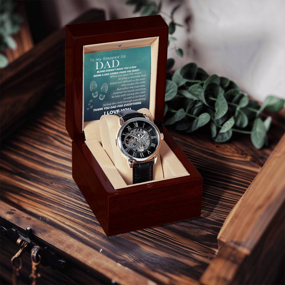 To My Stepped Up Dad Openwork Watch For Step Dad Father's Day Gift Stepdad Gift