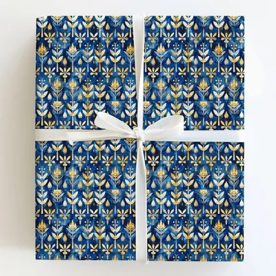 Festival Flora - Gift Wrap for Christmas, Holidays Wrapping Paper, Christmas Wrapping Paper