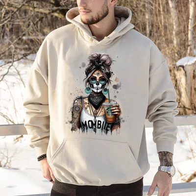 Mombie Girl Hoodie – Funny Halloween Graphic Pullover for Men & Women
