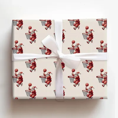 Hoop It Santa - Gift Wrap for Christmas, Holidays Wrapping Paper, Christmas Wrapping Paper