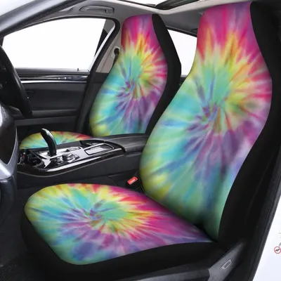 Pastel Spiral Tie Dye Print Universal Fit Car Seat Covers
