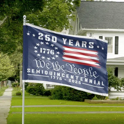 250 Years We The People House Flag, Us Semi-Quincentennial 1776-2026 Patriotic Decor Horizontal House Flag