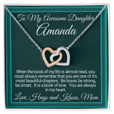 Personalized Linked Hearts Gifts For Daughter From Mom Interlocking Hearts Necklace