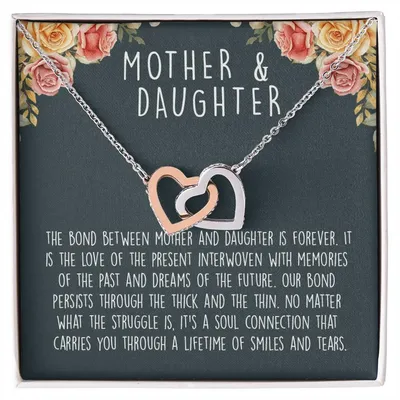 Mother Daughter Heart Necklace Interlocking Hearts Necklace