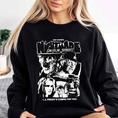 Halloween Horror Movie Sweatshirt Halloween Killer Sweatshirt,Scary Movie Sweatshirt,Freddy Krueger Sweatshirt Nightmare On Elm