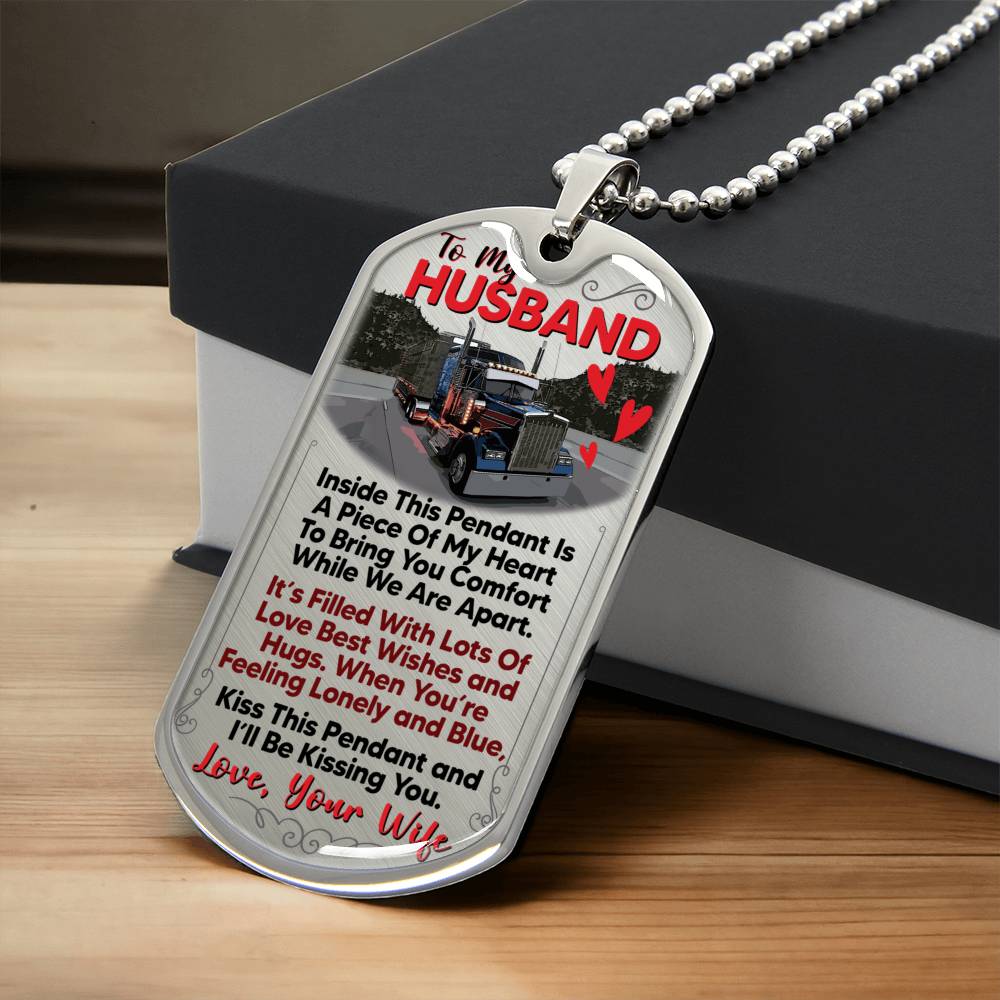 Dog Tag Necklace Gift - Driver Profession - Driver Husband Gift - Gift From Wife - Driver's Wife - Driver Jobs - Army Tag Necklace, Dog Tag