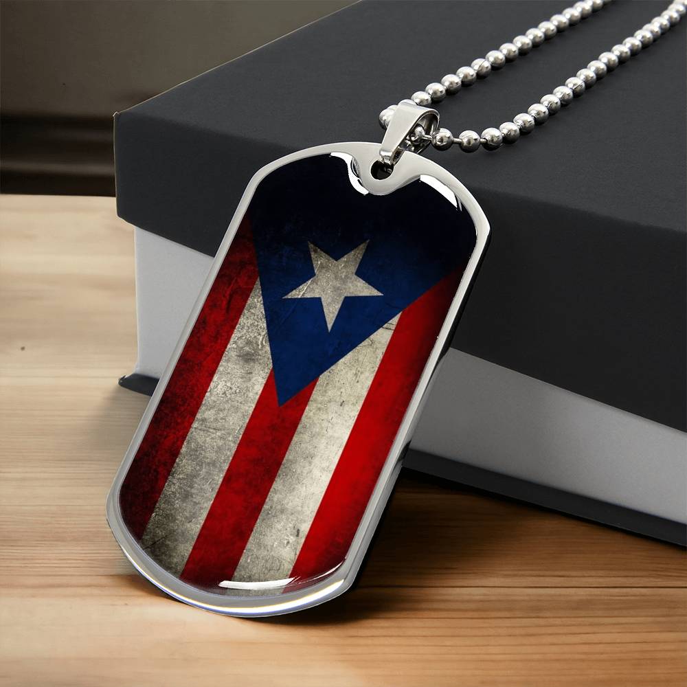 Puerto Rican Dog Tag - Army Tag Necklace, Dog Tag