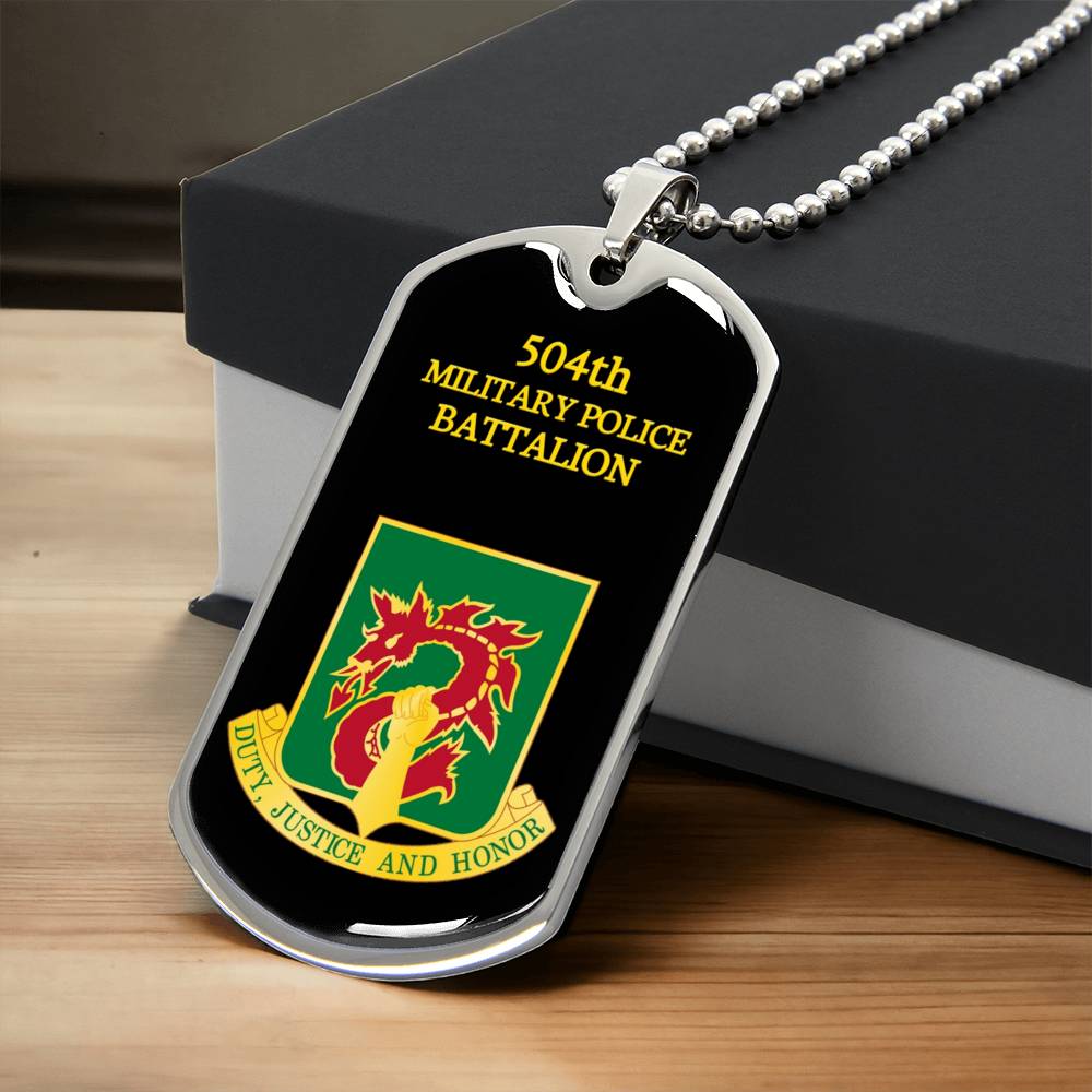 Awesome Dog Tag For 504Th Mp Battalion - Army Tag Necklace, Dog Tag