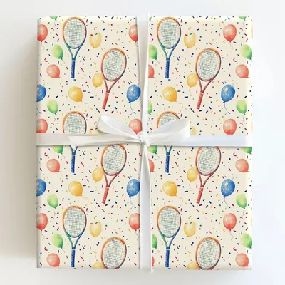 Tennis Party - Gift Wrap for Christmas, Holidays Wrapping Paper, Christmas Wrapping Paper