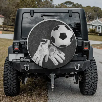 Football Goal Keeper Gloves Spare Tire Cover Sport Player Wheel Cover For Car New Car Gift Spare Tire Cover Spare Tire Cover