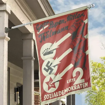 Iron Front Flag Retro Three Arrows Antifa Anti Fascist No Nacism Iron Front Banner Vertical House Flag
