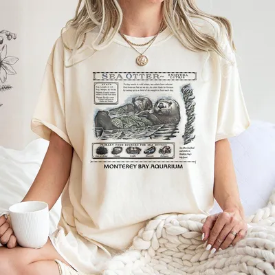 Unisex Taylor'S Sea Otter Monterey Bay Aquarium T-Shirt,Sea Otter T-Shirt,Womenswear & Menswear
