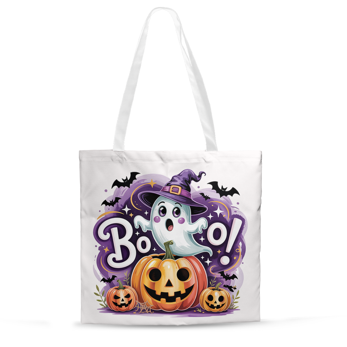 Cute Ghost Pumpkin Witch Tote Bag