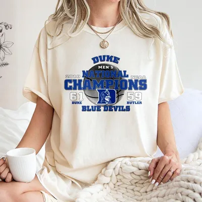 Retro 2010 Duke Ncaa National Champions T-Shirt Graphic Vintage Sports T-Shirt For Men Unisex Streetwear T-Shirt T-Shirt Cotton