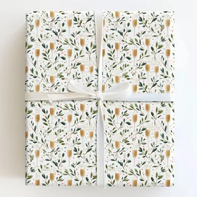 Bubbly Botanica - Gift Wrap for Christmas, Holidays Wrapping Paper, Christmas Wrapping Paper