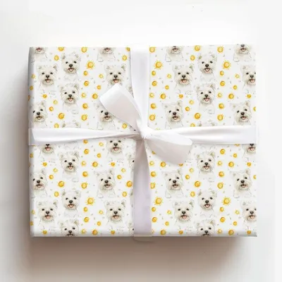 Sunny Day with the Westies - Gift Wrap for Christmas, Holidays Wrapping Paper, Christmas Wrapping Paper