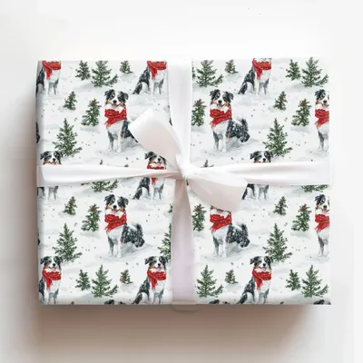 Snow Day for Australian Sheps - Gift Wrap for Christmas, Holidays Wrapping Paper, Christmas Wrapping Paper