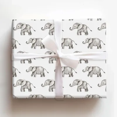Elephants Never Forget the Cake - Gift Wrap for Christmas, Holidays Wrapping Paper, Christmas Wrapping Paper