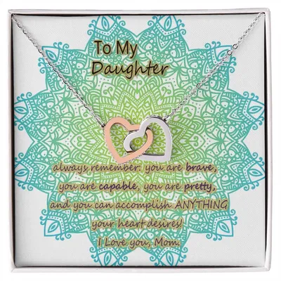 To My Daughter From Mom Two Interlocked Hearts Necklace Interlocking Hearts Necklace