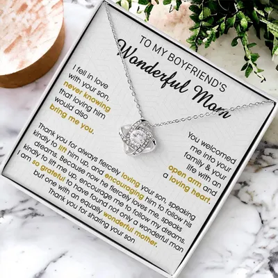 Gift For Boyfriend's Mom Bring Welcomed Fiercely Love Knot Necklace Love Knot Necklace