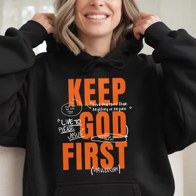 Keep God First Jesus Hoodie Christian Hoodie Vintage I Love Jesus Hoodie Jesus Design 2025 Gift For Men And For Women