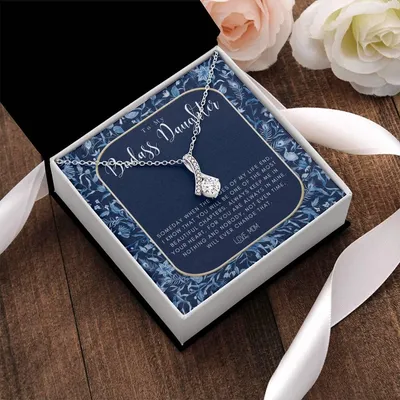 To My Badass Daughter Gift For Daughter Birthday Luxe Crown Necklace Gift Set Badass Daughter Gift Infinity Necklace Alluring Beauty Necklace