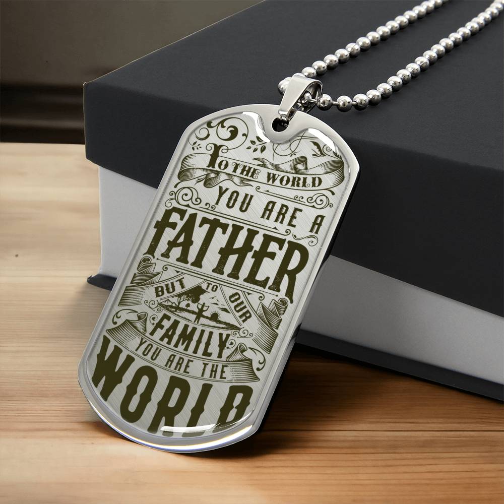 To My Son... Love Dad Quote Engraved Dogtag - Beautiful Gift For Him - Father To Son, Father's Day Gift Dog Tag - Army Tag Necklace, Dog Tag