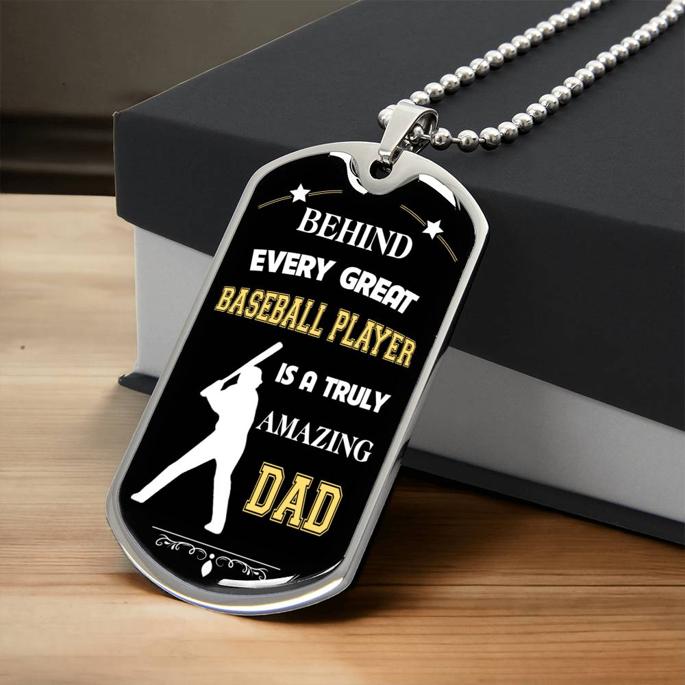 Gift For Father's Day - Baseball Dad - Luxury Necklace - Army Tag Necklace, Dog Tag