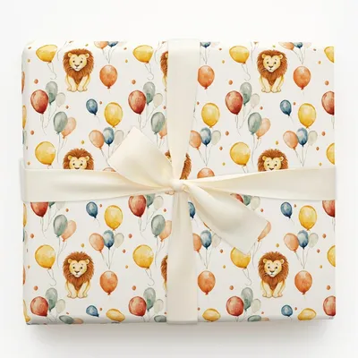 Golden Mane Birthday - Gift Wrap for Christmas, Holidays Wrapping Paper, Christmas Wrapping Paper